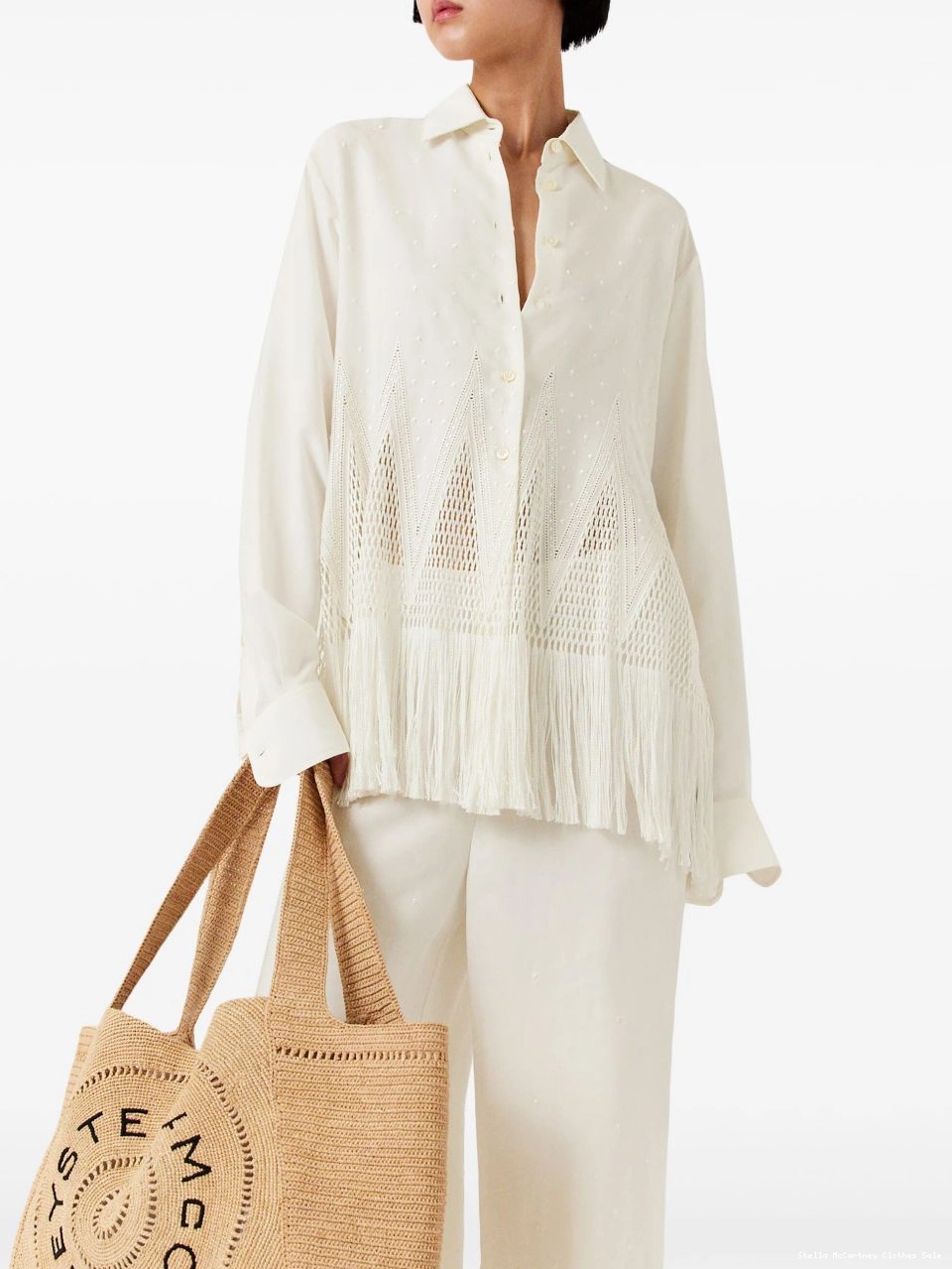 Cheap Women McCartney shirt open-knit Stella fringe 0725